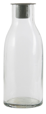 5795-18 Flaske til bedelys med løs lysindsats i zink fra Ib Laursen - Tinashjem